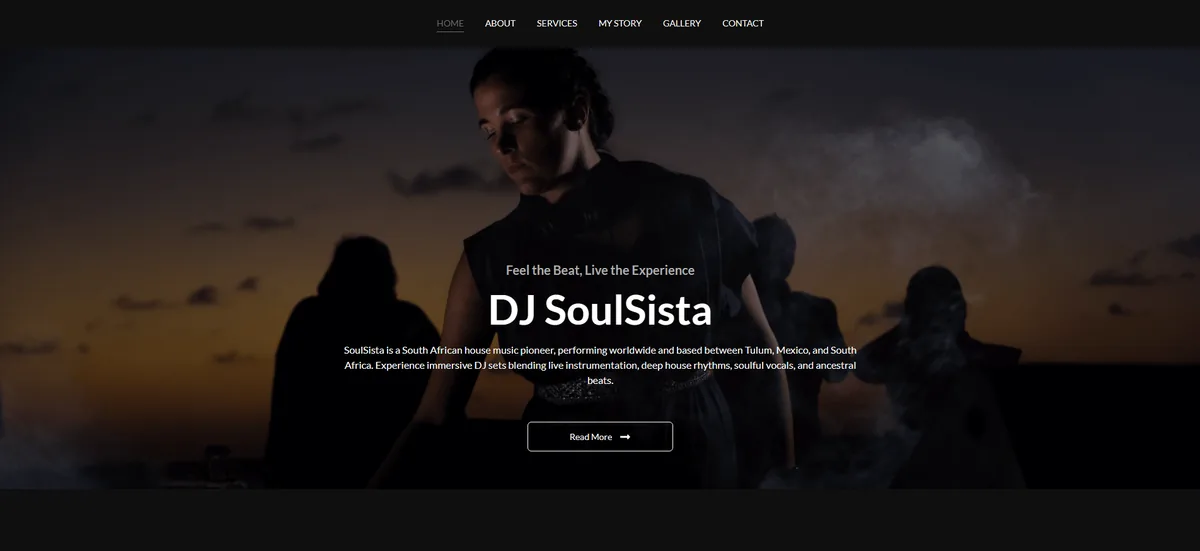 DJ SoulSista website built free by Hostking